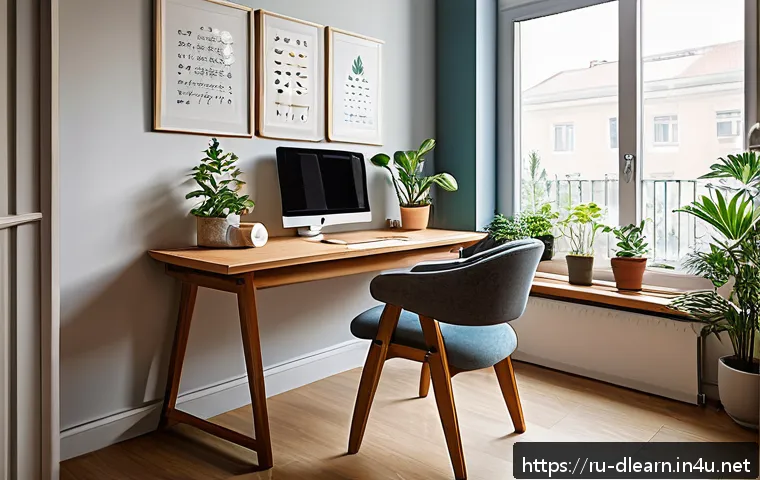 온라인 시험 - A quiet, well-lit home study room designed for maximum concentration during exam preparation. The sc...